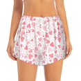 thumbnail image 3 of Uemuo Cute Hand Drawn Hearts Pattern Women's Athletic Shorts High Waisted Running Shorts with Liner Pockets Gym Elastic Workout Shorts-Large, 3 of 9