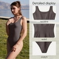 thumbnail image 5 of OQQ Women's one Piece Bodysuits Sexy Ribbed Sleeveless Square Neck Tank Tops Leotard 2025 Trendy Outfits, 5 of 7