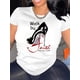 thumbnail image 1 of Camiseta con estampado "Walk By Faith", manga corta lisa, cuello redondo, informal, para todas las estaciones, ropa de mujer, camiseta deportiva de ocio., 1 of 5