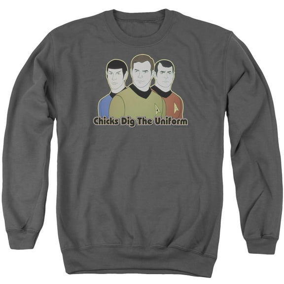 Star Trek Dig It Adult Crewneck Sweatshirt Charcoal