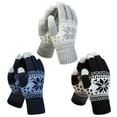 thumbnail image 1 of TFixol Winter Touchscreen Gloves - Soft Acrylic Knit, 3-Pack, Multi-Color, One Size, Warm & Breathable for Smartphones & Tablets, 1 of 6