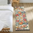 thumbnail image 3 of Yayeee Runner Rug for Bedroom 2'x6' Machine Washable Hallway Non Slip Mat, Orange Japanese Flowers Pattern, 3 of 8