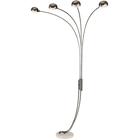 OK Lighting Metal Arch Lamp, 88", Black Chrome