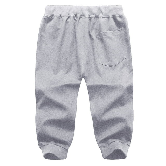 SHIXIAOO Men's Casual Sports Drawstring Zipper Three-Pocket Cropped Trousers