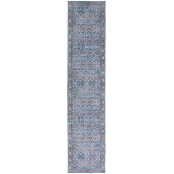 SAFAVIEH Serapi Amable Oriental Machine Washable Runner Rug, Rust/Blue, 2' x 9'