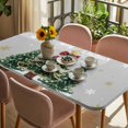 thumbnail image 3 of Grey Christmas Tree Table Cloths for 4 Foot Rectangle Tables, Snowflake Tree Xmas Patio Waterproof Elastic Fitted Tablecloths, Washable Rectangular Table Cover for Camping, 3 of 8