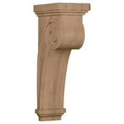 6 1/4"W x 10"D x 22"H Scroll Corbel, Rubberwood