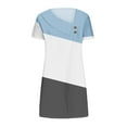 thumbnail image 4 of XuJwPNcy Dresses for Women V Neck Color Block Short Sleeve Summer Dresses Fashion Casual Sundress, 4 of 5