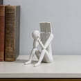 thumbnail image 4 of Decoración del hogar Estatua de lectura Escultura Arte abstracto Adorno Adorno moderno Adecuado para el hogar Sala de estar Dormitorio Oficina Estantería Mesa Librería Decoración Estatua de erudito Ad, 4 of 7