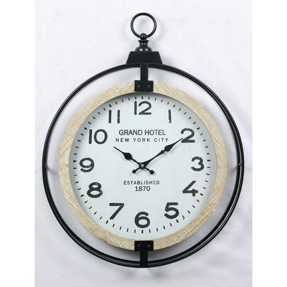 HORLOGE EN MÉTAL RUSTIQUE 22"