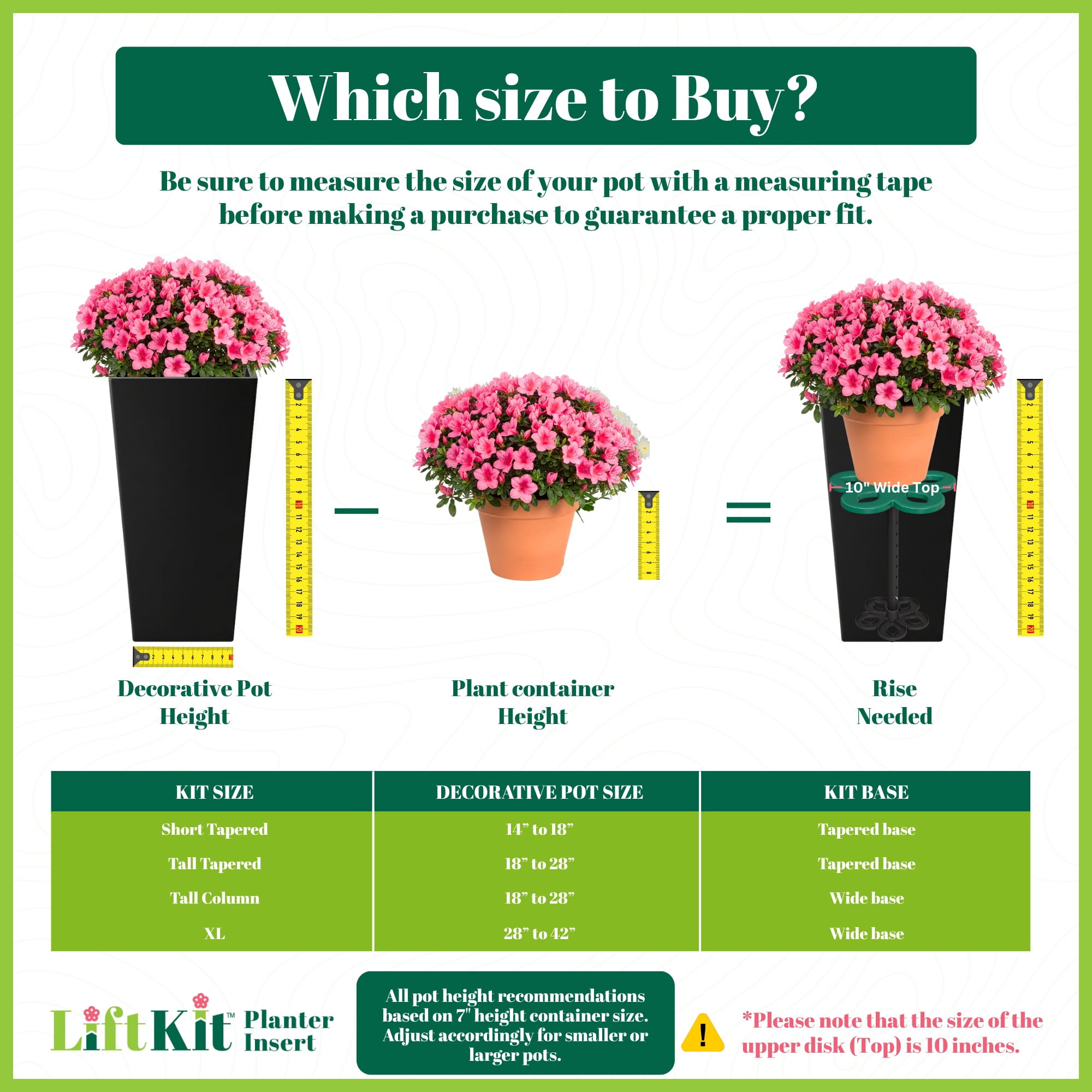 XL Tall Column Lift Kit Planter Insert