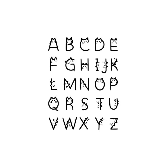 Vinyl Wall Art Decal - Cat Alphabet - 26" x 20" - Educational Cute Sticker For Bedroom Kids Room Home Classroom Kindergarten Playroom Preschool Decor