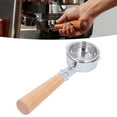 thumbnail image 1 of Porte-filtre à Café Sans Fond 58mm avec Écran à une Seule Couche, Poignée en Bois pour Expobar, Rancilio, 1 of 7