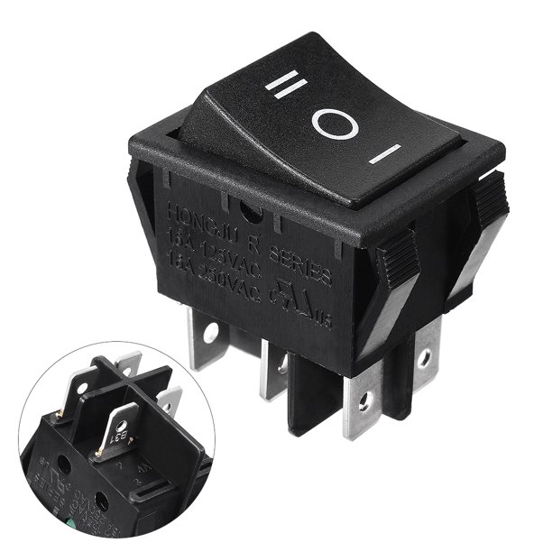 Dpdt 6 Pin Terminal Solder On Off On Rocker Switch Ac 250v 16a 125v 20a
