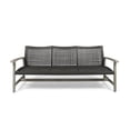 thumbnail image 2 of Benjara Bops Outdoor Sofa- Gray PE Woven Wicker- Coastal Acacia Wood Frame, 2 of 5