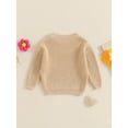 thumbnail image 3 of GXFC Little Girls Sister Matching Sweaters 0 3M 6M 9M 12M 18M Toddler Baby Long Sleeve Knitted Pullovers Letter Floral Embroidery Crew Neck Sweatshirt Cozy Comfy Warm Clothes for Spring Fall, 3 of 6