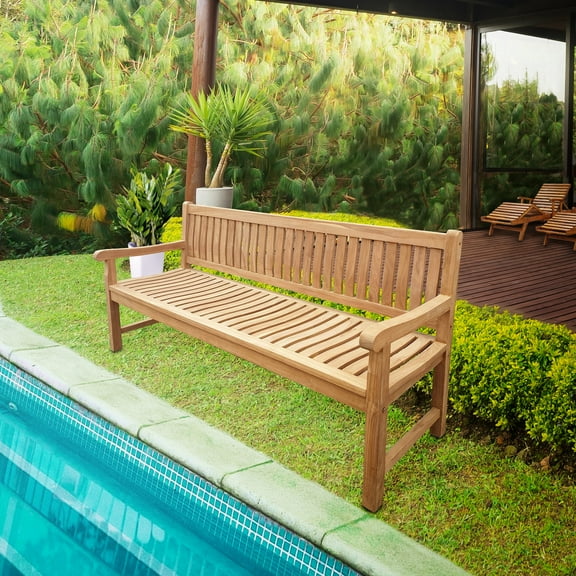 Teak Wood San Juan Outdoor Patio Bench, 6 Foot