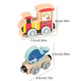 thumbnail image 2 of Wooden Magnetic Train Set - Fun and educational Building Blocks for Kids - includes animal and Fruit Pieces, 2 of 8