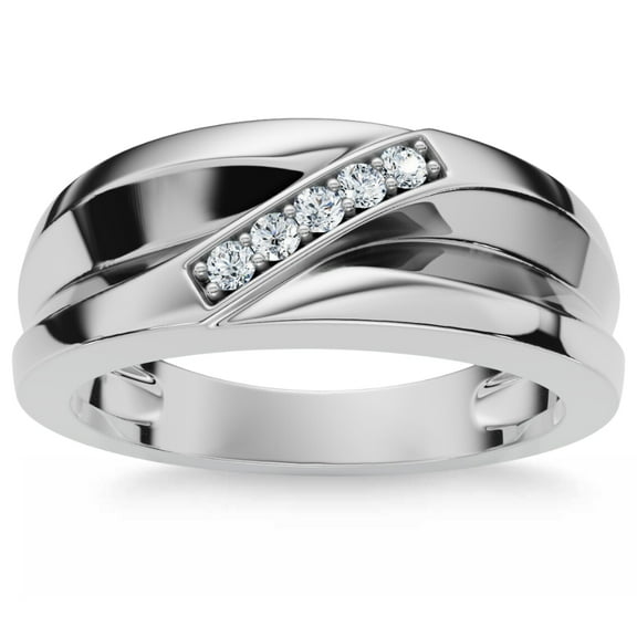 Pompeii Men's Diamond Wedding Ring Lab Grown 10k Gold (F/G,VS1-VS2)