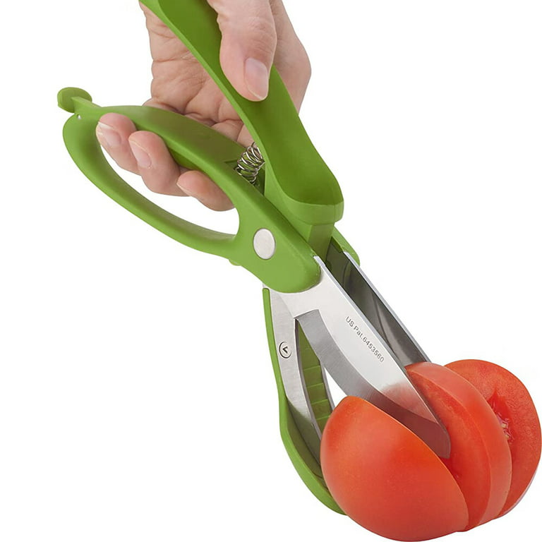 Salad Chopper Scissors, Stainless Steel Vegetable Slicer and Fruit Cutter,  Salad Chopper, Heavy Duty Kitchen Salad Scissors, Multifunction Double