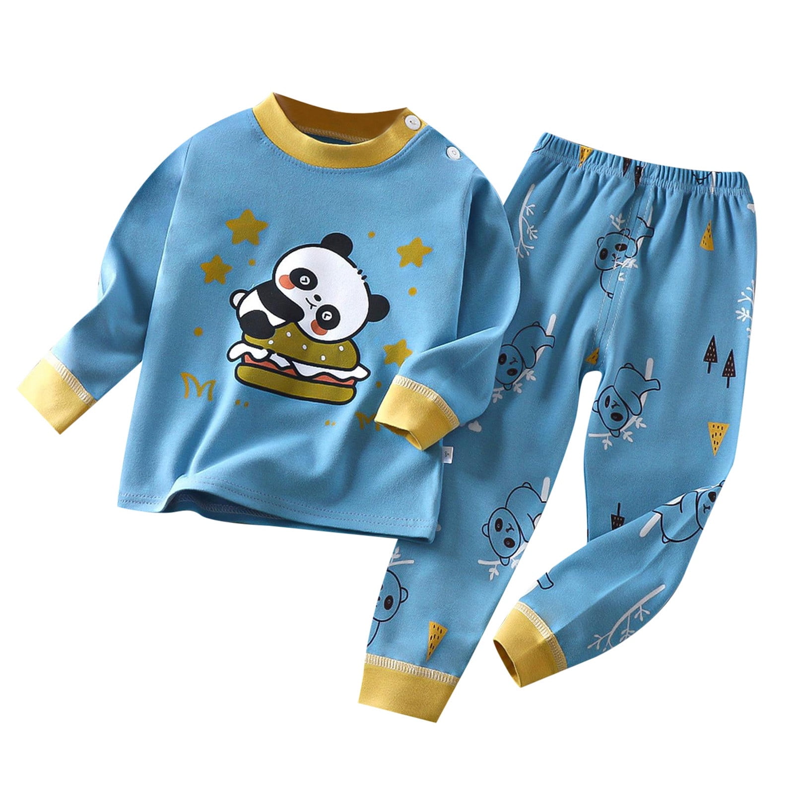 Big Kid Girl Pajamas Bear Clothes Autumn Children s Underwear Cartoon Printing Set Cotton Baby Cotton Warm Childs and Girls Long Girls