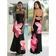 thumbnail image 2 of Rdhnmea Womens Floral Print Strapless Maxi Dress Sexy Backless Long Tube Dress Y2K Off Shoulder Bodycon Summer Party Dress Vacation Beachwear, 2 of 9