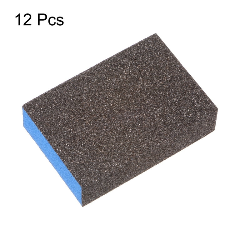 8pcs Sanding Sponge Blocks 180-220 Grits Sanding Block, 100x70x25mm, Brown&Blue