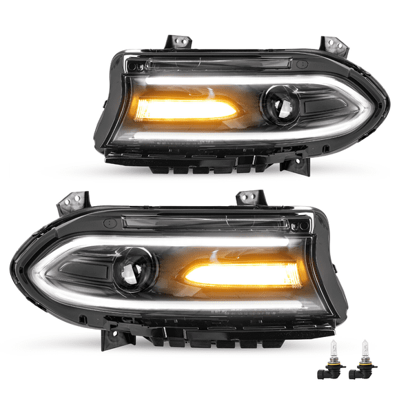 Titans Motors Headlights for Dodge Charger 2015–2022 LED DRL Halogen Headlamp Assembly Pair Left and Right