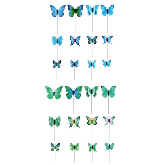 24 piezas jardín jardín maceta mariposa estacas césped decoración