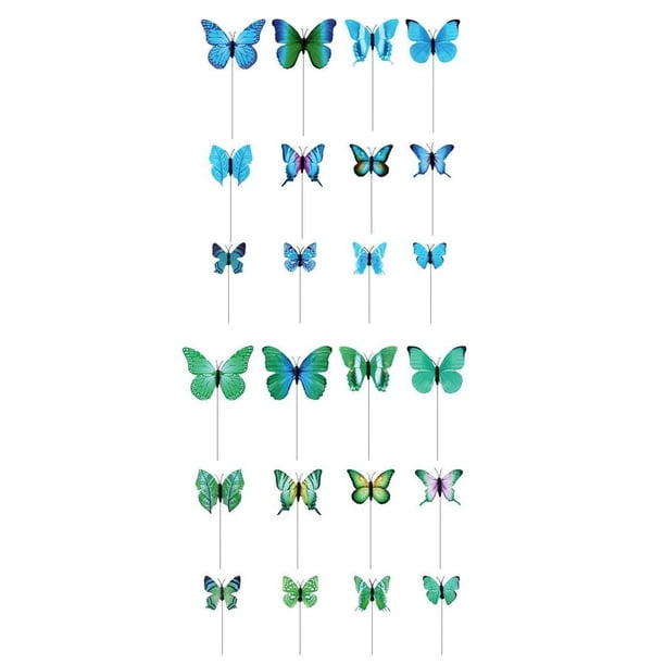 Estacas para macetas,Estatua decorativa de jardín con estacas de mariposas,jardín patio decoración mariposa,Estacas de mariposas caprichosas y coloridas,Maceta cama decoración patio césped