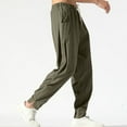 thumbnail image 7 of YUGYXL Plus Size Drawstring Trouser for Men 2025 Stretch Waist Loose Straight Leg Pants Summer Beach Long Pant Army Green L, 7 of 7