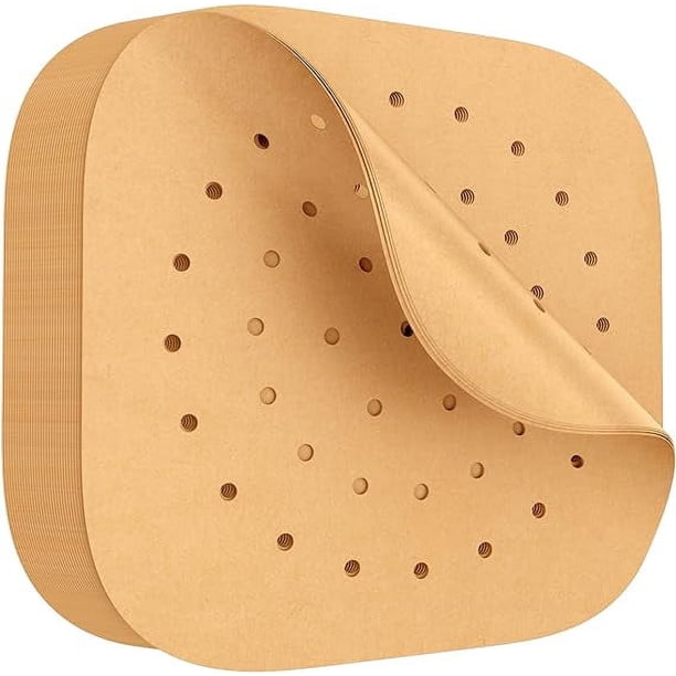 Zhuge Papel pergamino de 8.5 pulgadas para revestimientos de freidoras de aire, revestimiento de papel desechable para freidoras de aire para horno,vaporera de bambú y horneado (200)