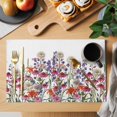 thumbnail image 2 of Spring Floral Placemats Set of 4, Watercolor Daisy Lily Lavender Plants Garden Placemats for Dining Table, Place Mats for Kitchen Tabletop, Waterproof Wipeable Dining Table Mats Set, 2 of 9
