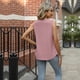 thumbnail image 5 of Playeras,Blusas y Tops,Ropa para Mujer Las mujeres camisetas sin mangas Verano doblado hueco cuello cuadrado sin mangas cola de golondrina chaleco camiseta mujer (B, L), 5 of 7