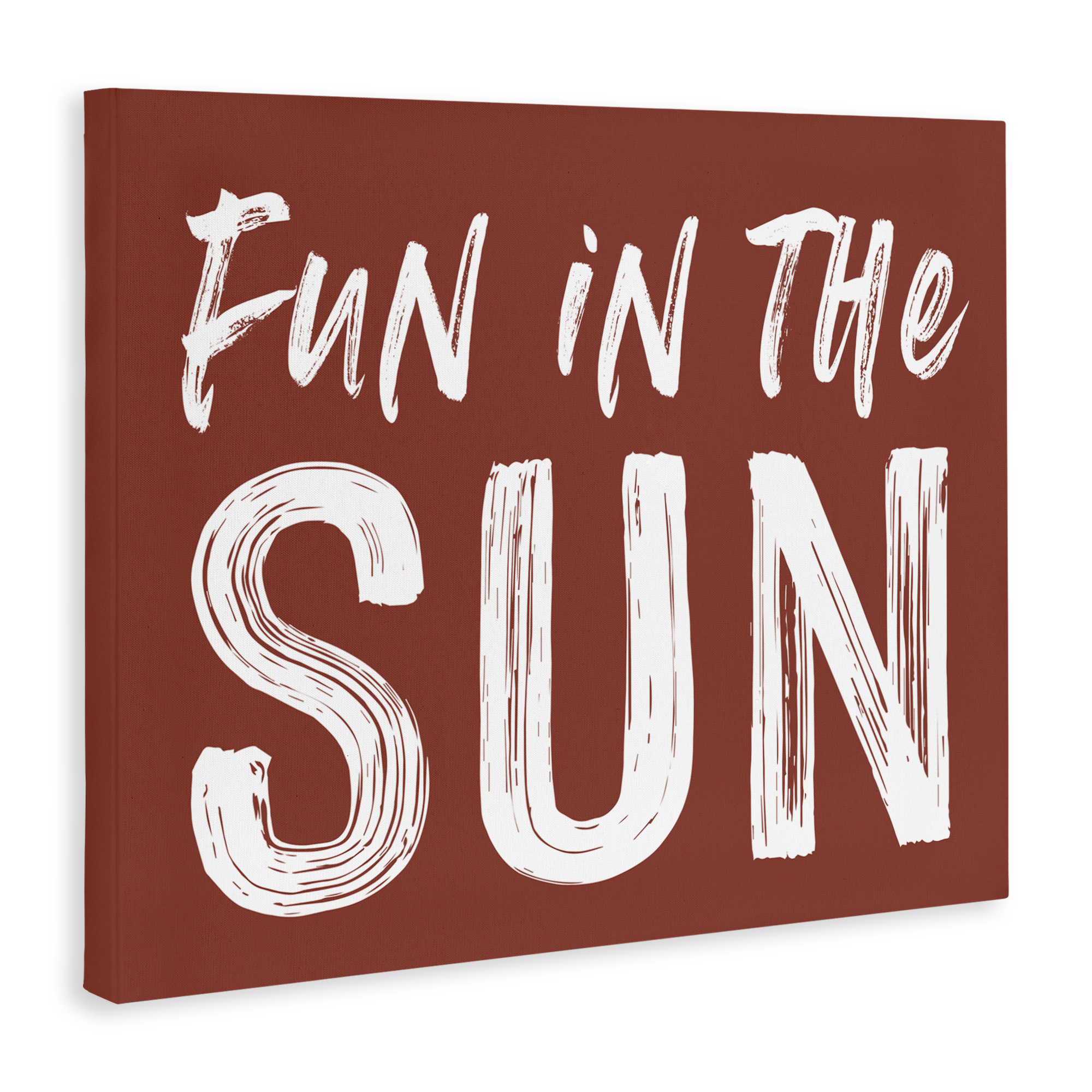 Fun In Sun Brown Sentiment Canvas Wall Art, design by Lettered and Lined