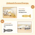 thumbnail image 2 of 1 Pcs Catnip Toys Fish, Cat Toys Self Play, Cat Toys for Indoor Cats and Kitten, Catnip Cat Toy, Interactive Kitten Exercise Kicker Toys for Indoor Cats 22cm for All Breeds, 2 of 5