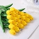 thumbnail image 5 of Nvzi 20 tulipanes artificiales, tacto realista, 33 cm, tulipanes artificiales sueltos, ideales para decoración de mesas, ramos de boda, etc., color amarillo., 5 of 5