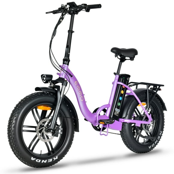 EMMO E-Mini Pro Folding Electric Bike - Fat Tire - Step Through - UL Certified 48V15.6Ah 750W - Hydraulic Disc Brakes - Lavender