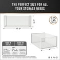 thumbnail image 2 of BINO 12-Pack Plastic Stackable Shoe Box Set - Clear | Foldable Shoe Storage Container | Sneaker Container Shoe Bins | Shoe Rack Box | Transparent Shoe Box | Portable Stacking Shoe Boxes Front Open, 2 of 5