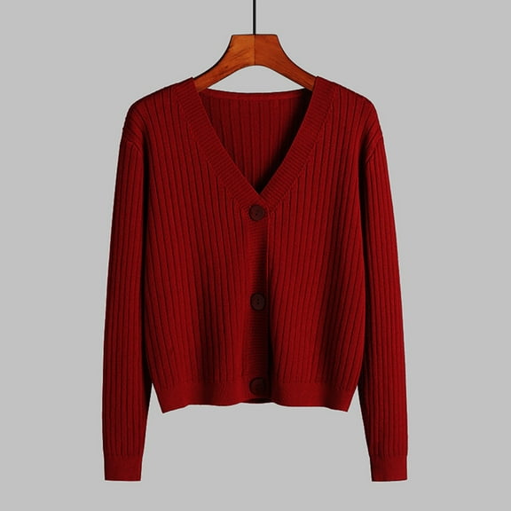 Rigardu V Neck/Polyester Cardigan (Women's)