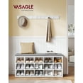 thumbnail image 2 of VASAGLE - Colección CUSTOS - Banco para zapatos, banco de almacenamiento con asiento acolchado, banco de entrada con 15 compartimentos, para dormitorio, 11.8 x 41.3 x 18.9 pulgadas, blanco nube y gris, 2 of 7