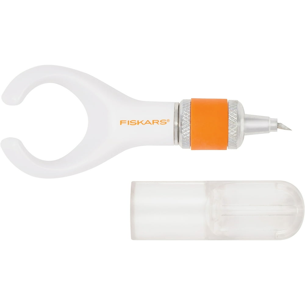 Fiskars Fingertip Swivel Detail Knife, White, Orange