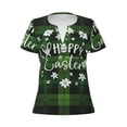 thumbnail image 4 of Wukai Happy Easter Casual V-Neck Graphic Tees for Women: Lightweight and Breathable Summer Tops with Stylish Design-Small, 4 of 8