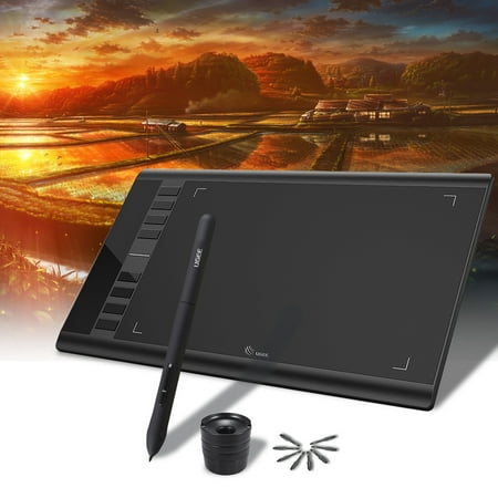 UGEE M708 Upgraded Graphics Drawing Tablet Board with Battery-free Passive Pen 8192 Pressure Sensitivity 266RPS 10 * 6inch for Windows for Mac (Best Drawing Programs For Windows 7)