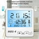 thumbnail image 4 of LCD Digital Interior Colgante de pared Temperatura Humedad Medidor Oficina en casa Hotel Calendario Termómetro Higrómetro Suministros para el hogar Recargable Retroiluminado Eigraketly HA010478-03B, 4 of 6
