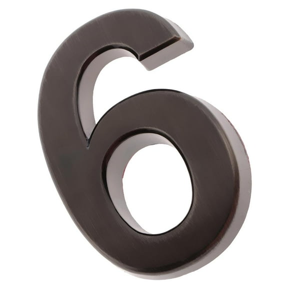 Elodie Plastic Self Adhesive Door Number Sign Sticky Numeric Number 6