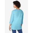 thumbnail image 2 of Woman Within Plus Size Perfect Three-Quarter Sleeve V-Neck Tunic, 2 of 6