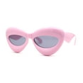 thumbnail image 2 of Womens Bold Balloon Bloated Thick Rim Oversize Cat Eye Sunglasses Pink Black, 2 of 4