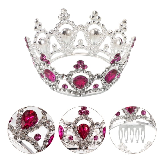 TABLZONE Violet Rhinestone Headpiece with Comb Comfortable Fit for Birthday Party Accessories and Special Occasions