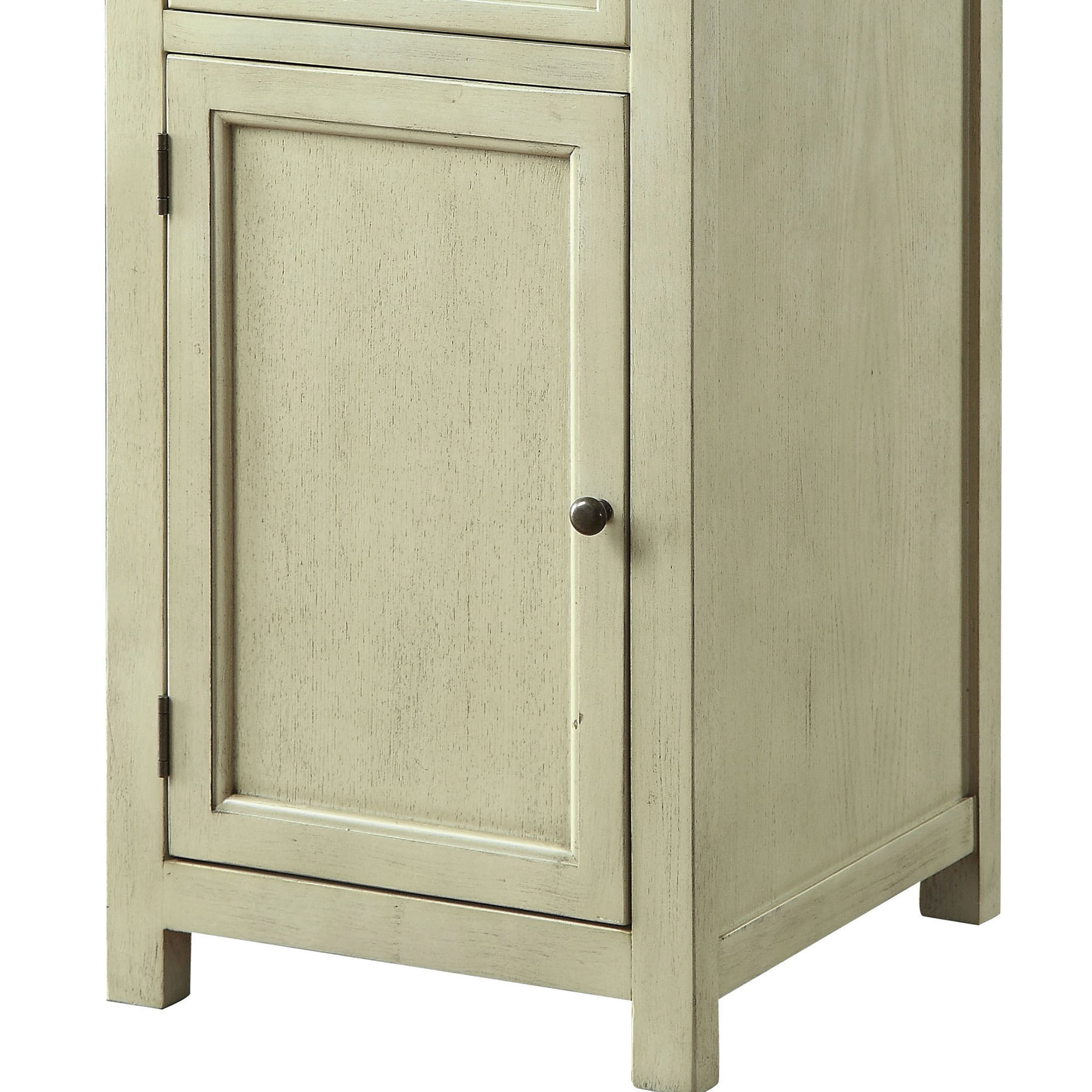 Furniture of America Pebble 1-Drawer Side Table, Antique White